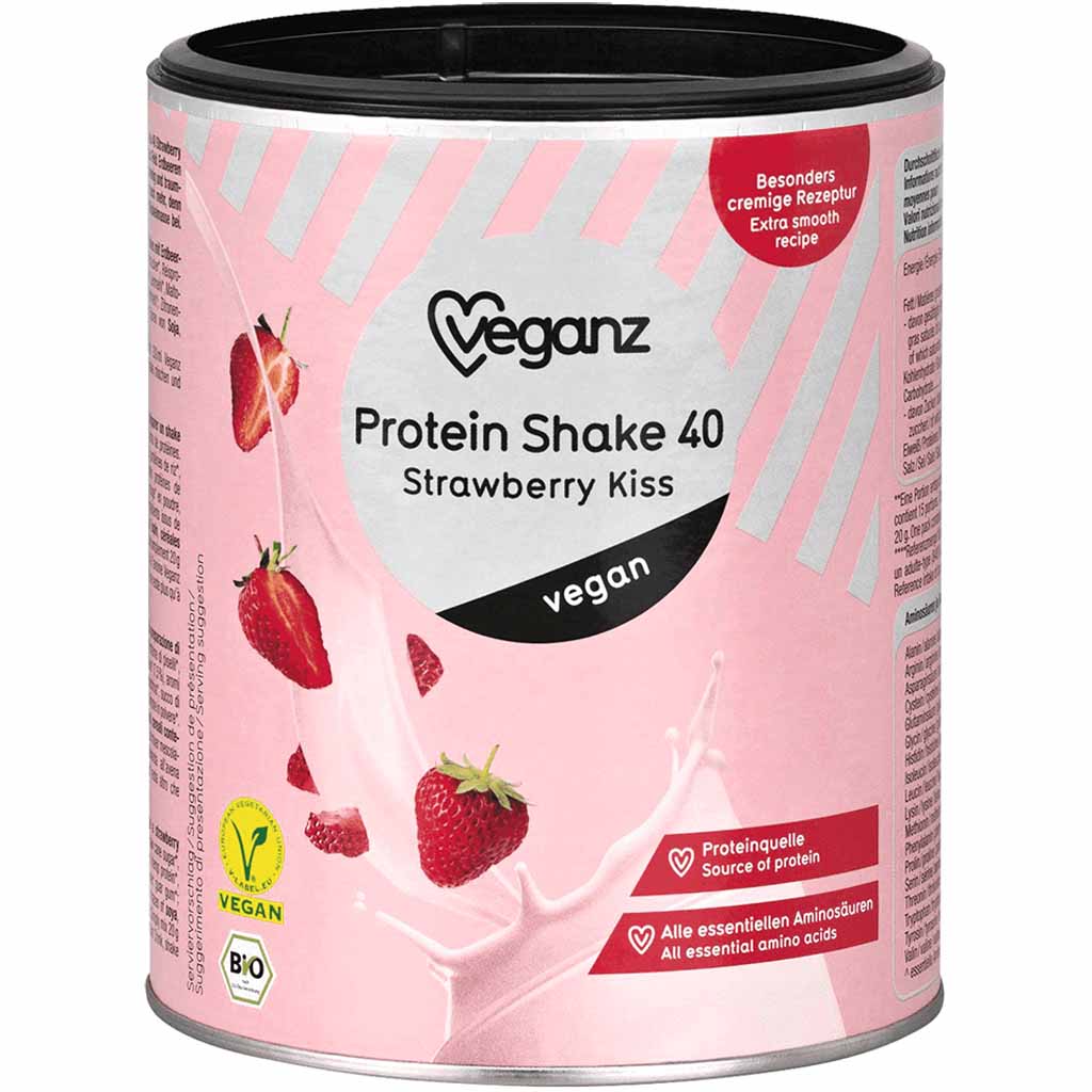 3x Veganz Bio Protein Shake 40 Strawberry Kisss á 300g=900g MHD:3.2.22