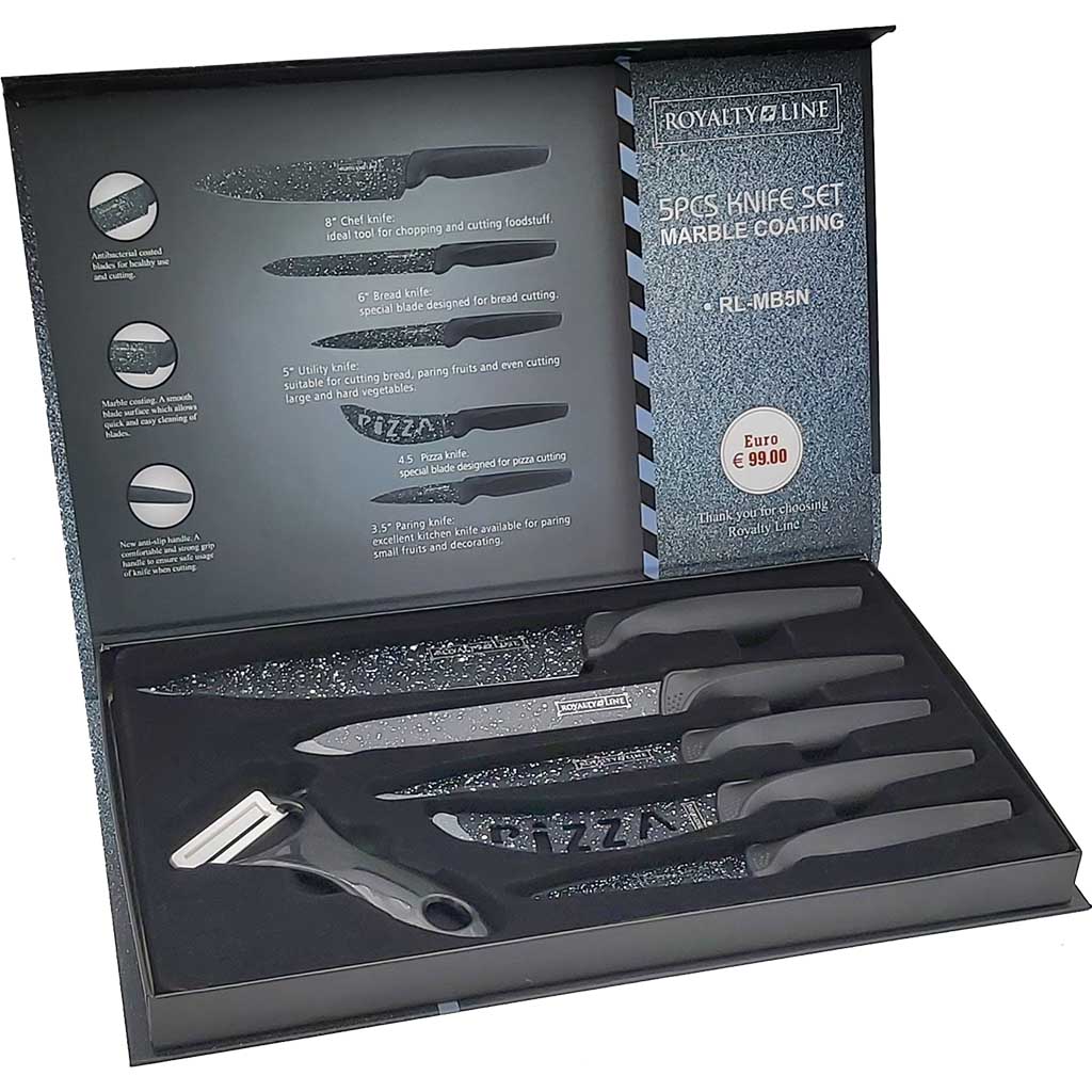 5 teiliges Messerset Premium Royalty Line plus Sparschäler gratis