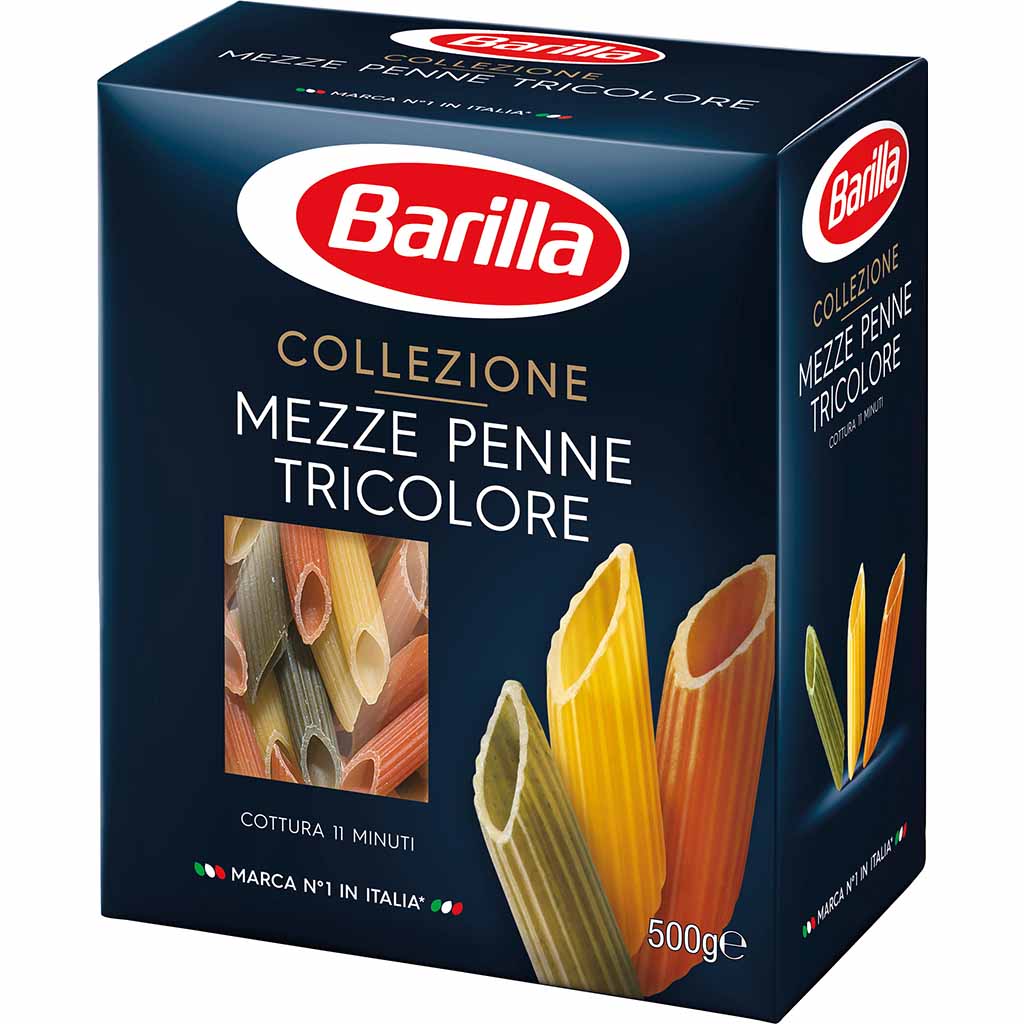 Barilla Nudeln Collezione Mezze Penne Tricolore 500g MHD:1.11.25