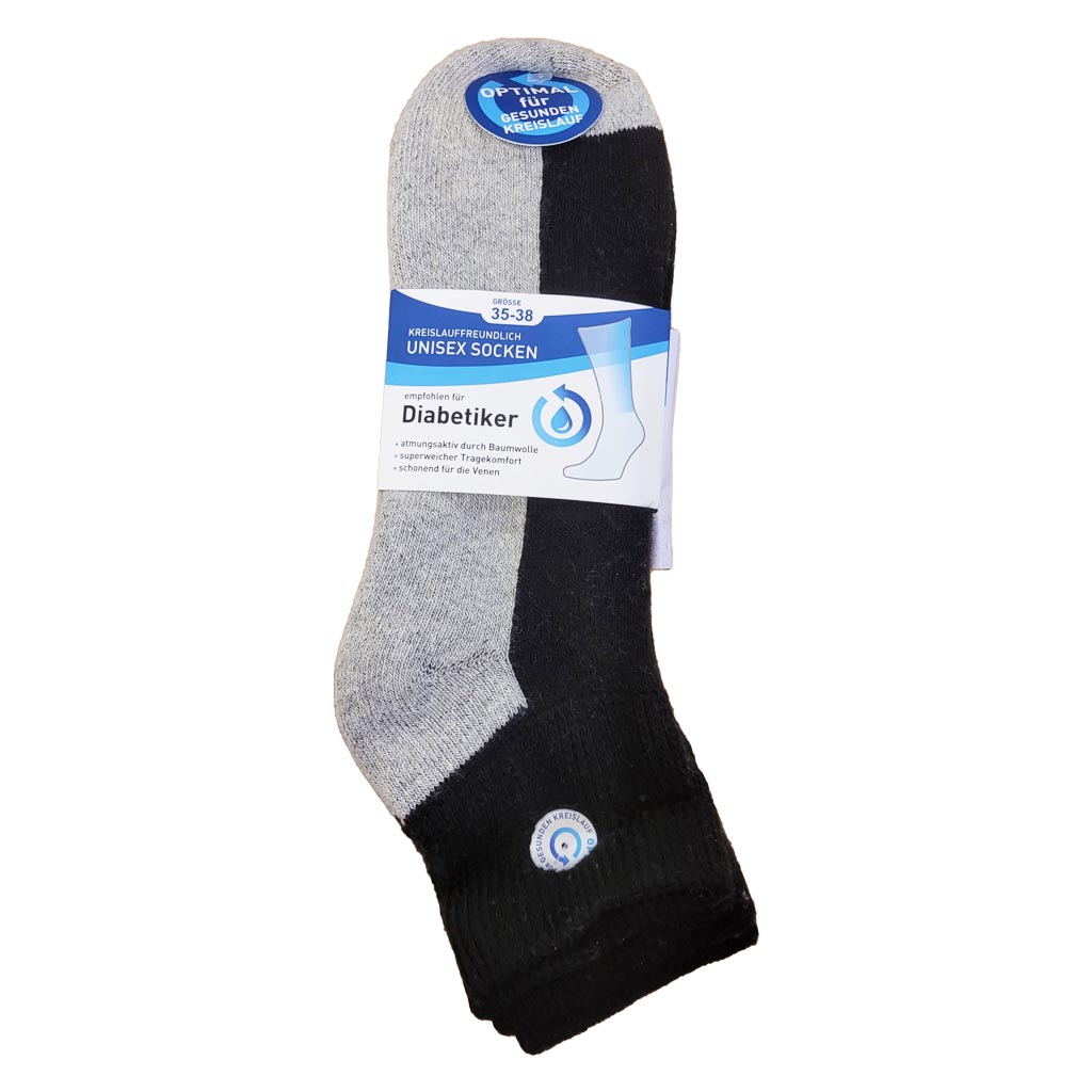 3er Diabetiker Socken Unisex Gr. 35-38