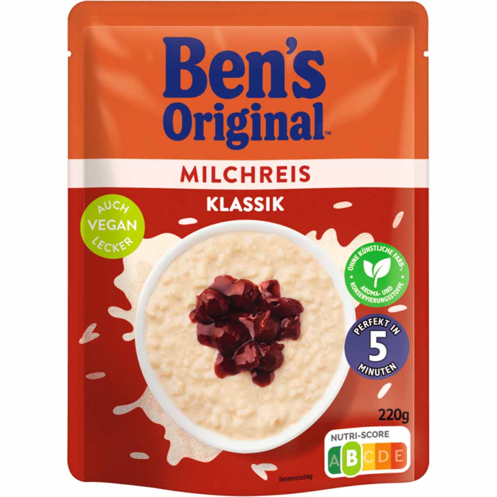 6x Bens Original Express Milchreis Klassik á 220g=1320g MHD:10.9.24