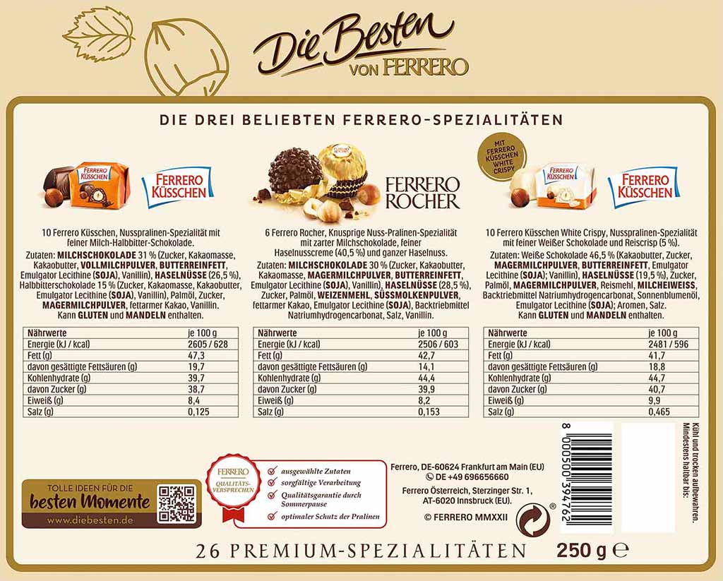 Ferrero Die Besten Nuss Edition 26er 250g 