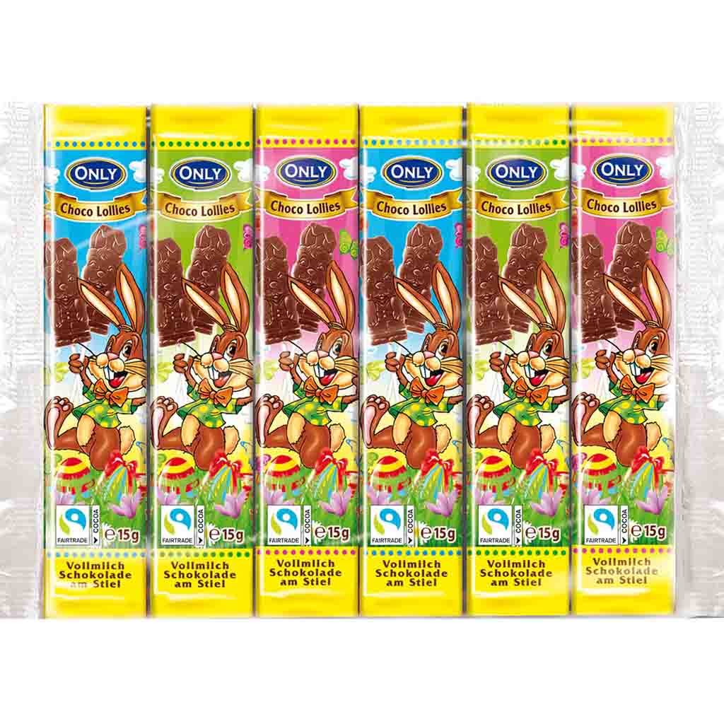 Only Ostern Vollmilchschokolollies am Stiel 6er 90g MHD:31.12.25