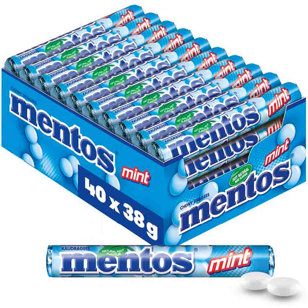 Mentos MINT Dragees 40x38g=1520g MHD:30.4.27