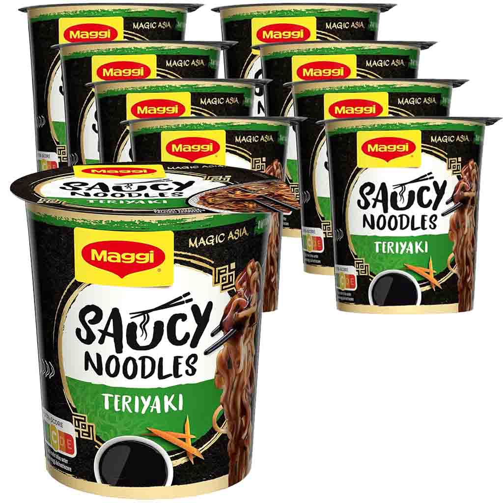 8x Maggi Magic Asia Saucy Noodles Teryaki á 75g=600g MHD:30.10.22