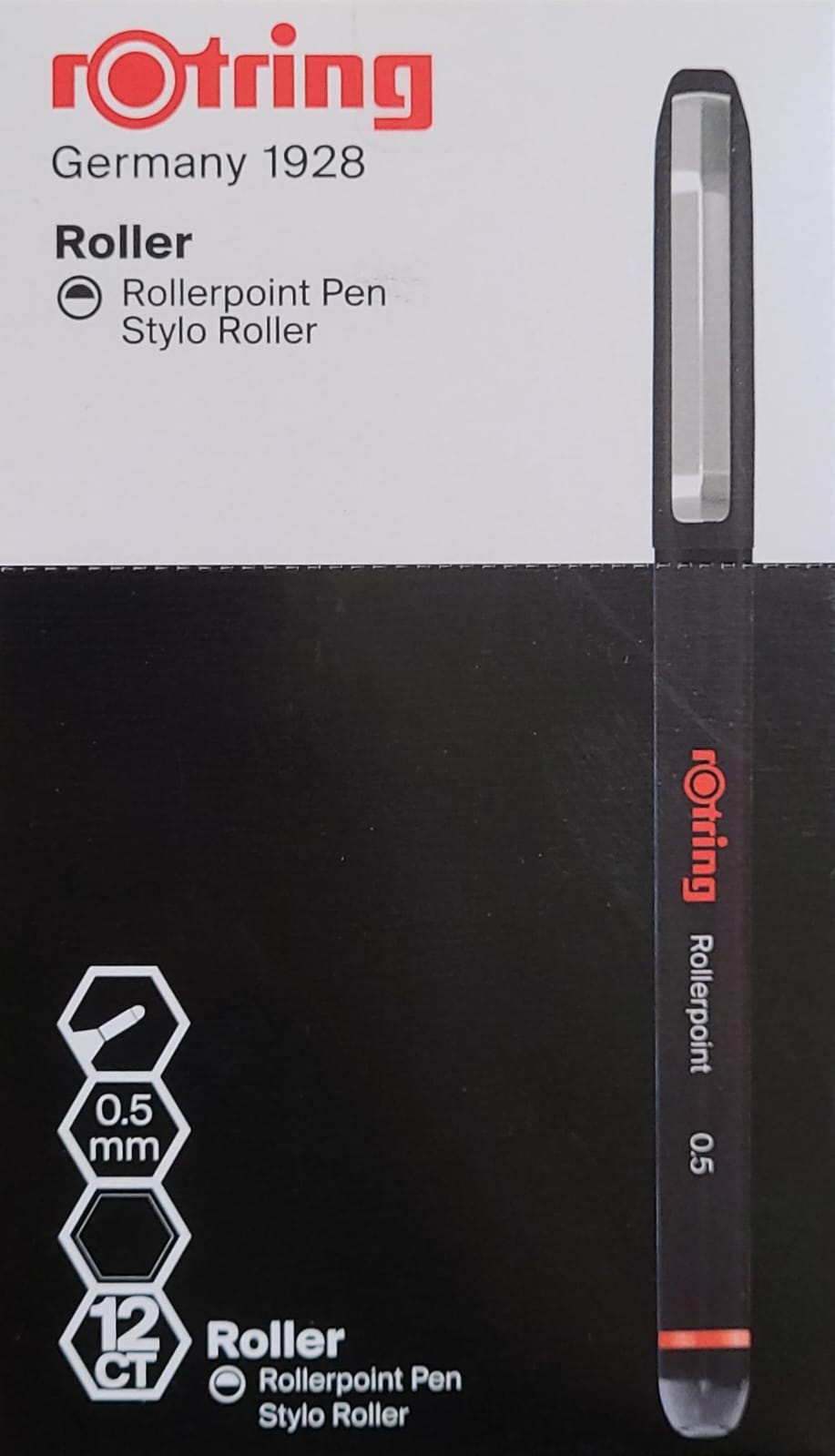 Rotring Rollerpoint Pen 12er Pack 0,5 mm schwarz