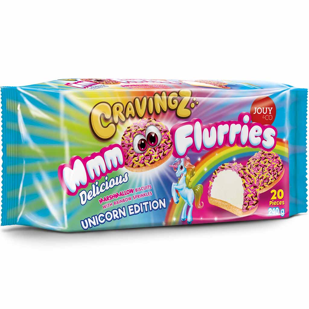 Cravingz Mmm Flurries  Marshmallow Kekse Unicorn Edition 240g MHD:2.5.23