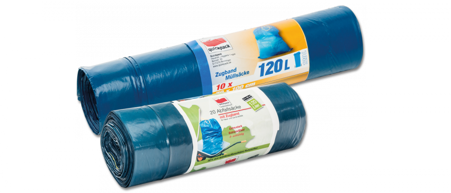 Zugband Müllbeutel 60 Liter 20 Stück 64x71 cm grün