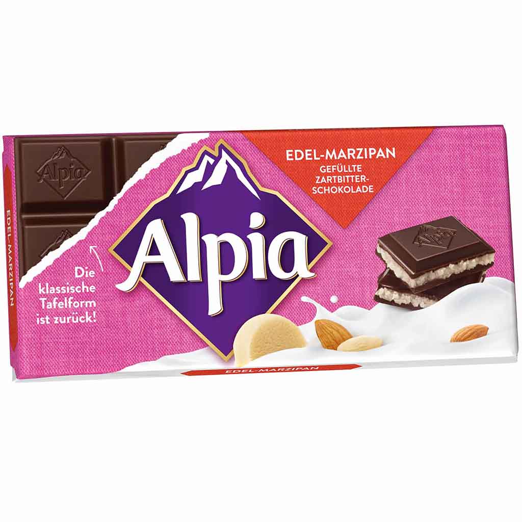 Alpia Tafelschokolade Edel-Marzipan 100g MHD:10.2.24
