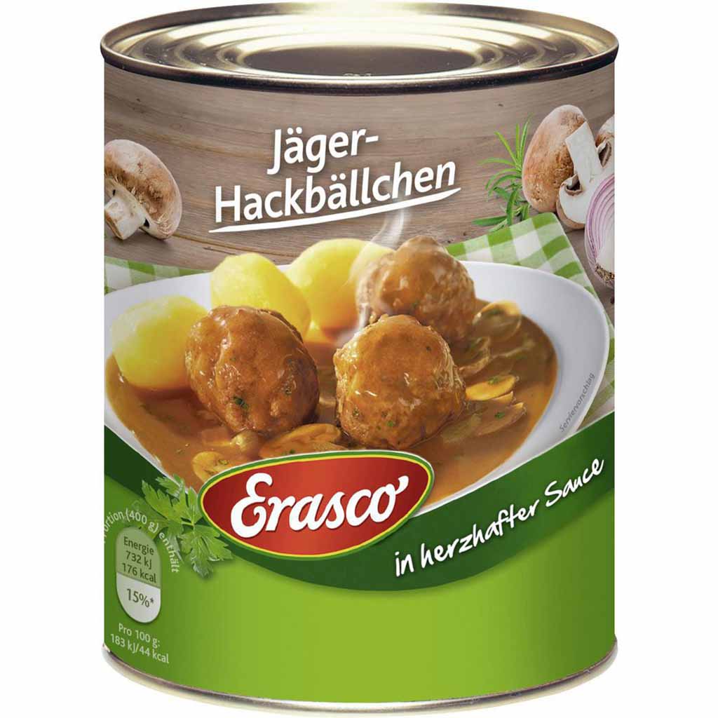 Erasco Fleischgerichte Jäger-Hackbällchen 790g MHD:30.12.26