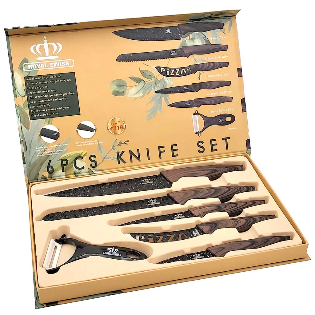 5-teiliges Messerset Premium Swiss Line plus Sparschäler gratis