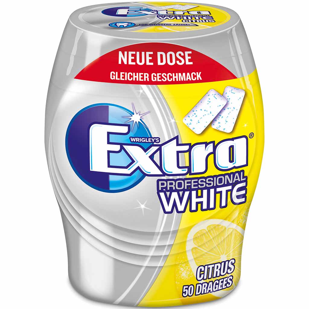 Wrigleys Extra Professional White Citrus 50er Kaugummi Dose MHD:3.6.24