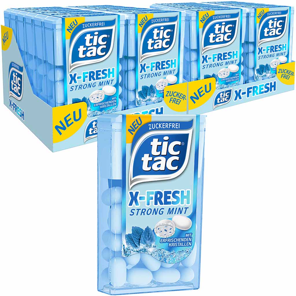 tic tac X-Fresh Strong Mint (24x16,4g) 393,6g MHD:5.9.24