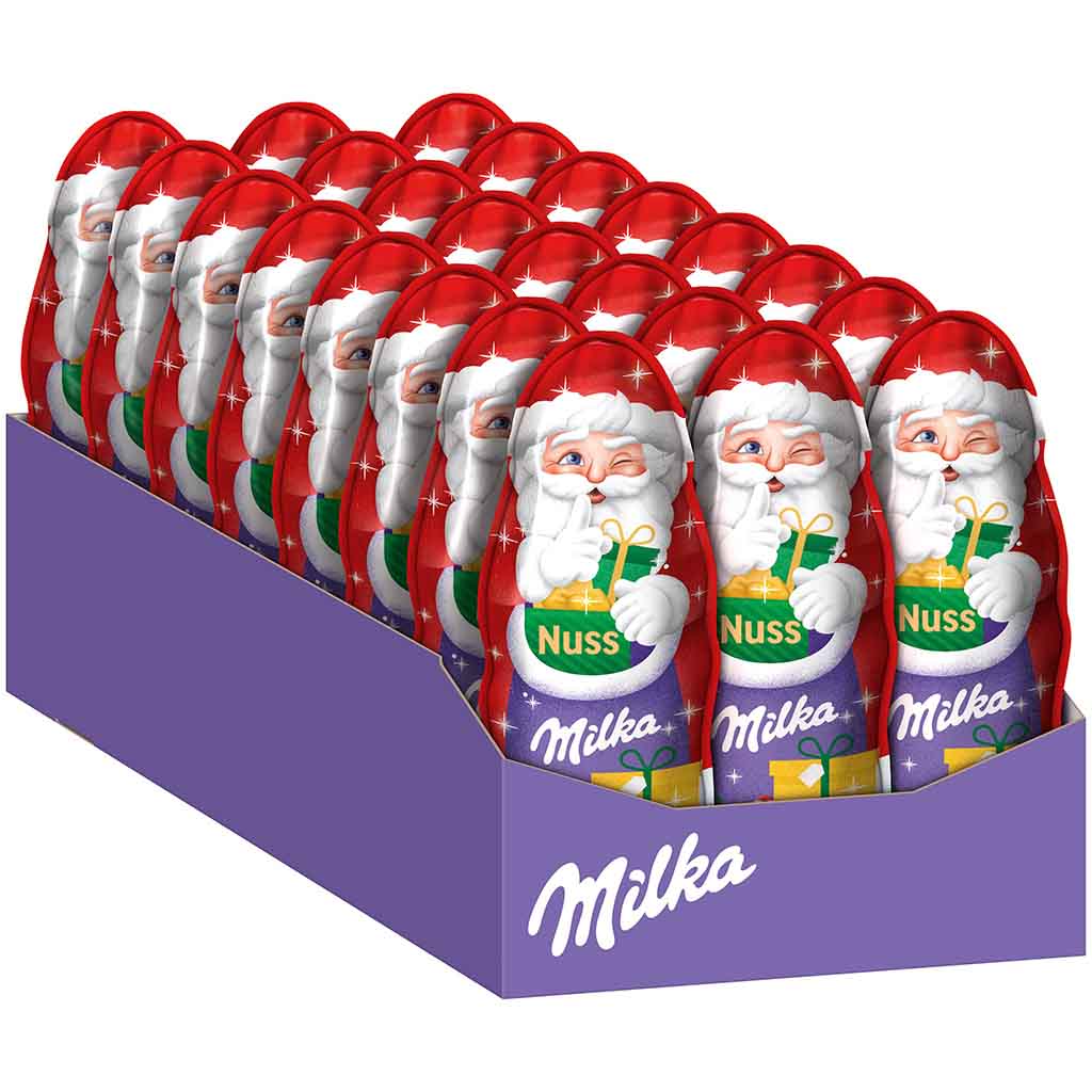 Milka Weihnachtsmann Nuss Schokolade 24x45g=1080g MHD:31.3.25
