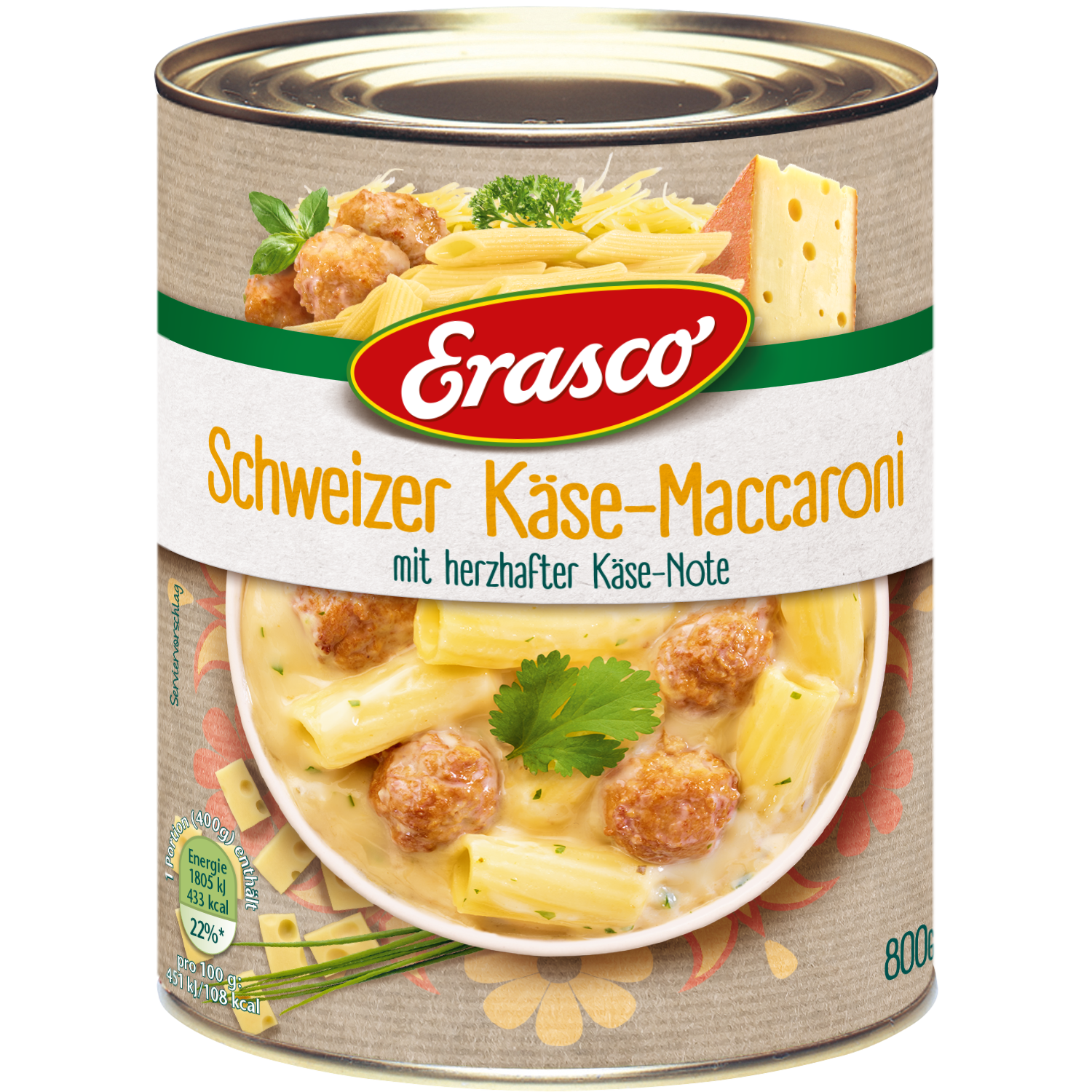 Erasco Neue Welten Schweizer Käse-Maccaroni 800g Fertiggericht MHD:30.12.26