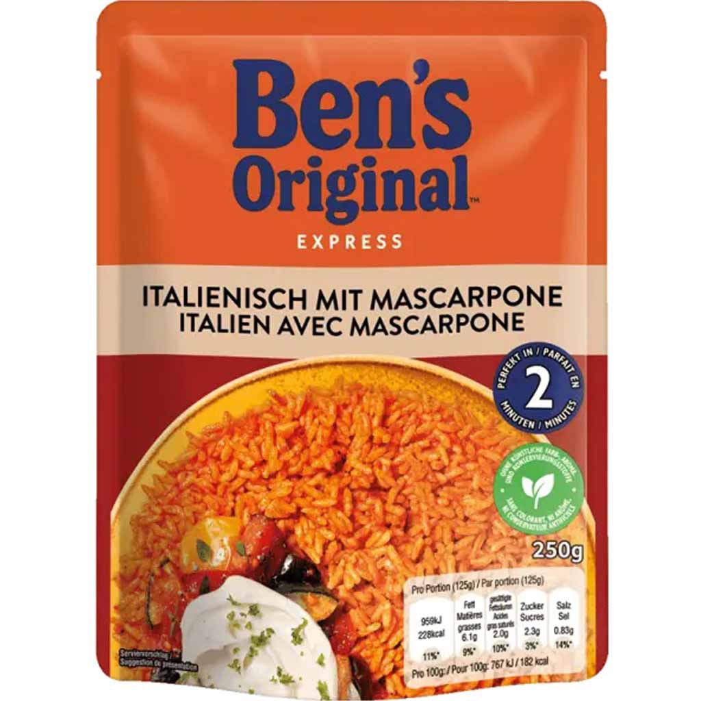 6x Bens Original Express Italienisch mit Mascarpone á 250g=1,5kg MHD:3.3.24