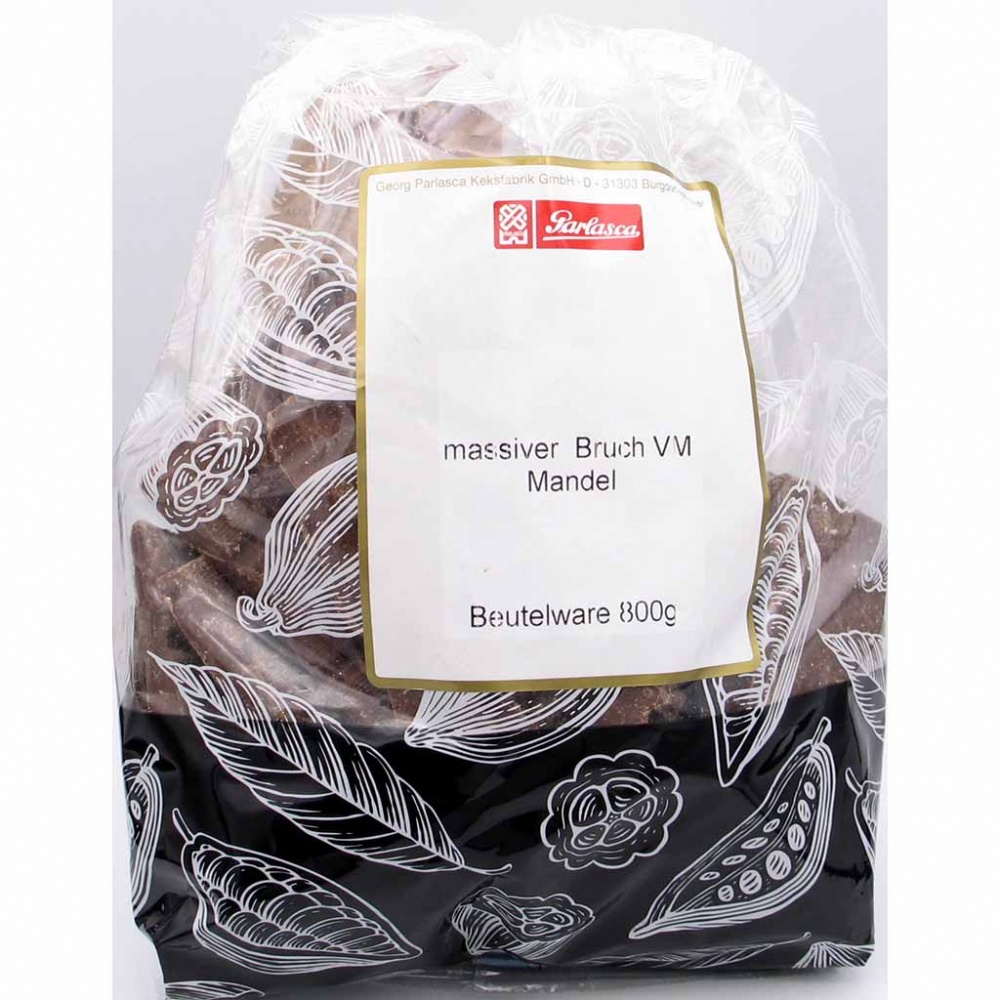 Parlasca Schokoladenbruch Vollmilch Mandel 800g Beutel MHD:30.12.22