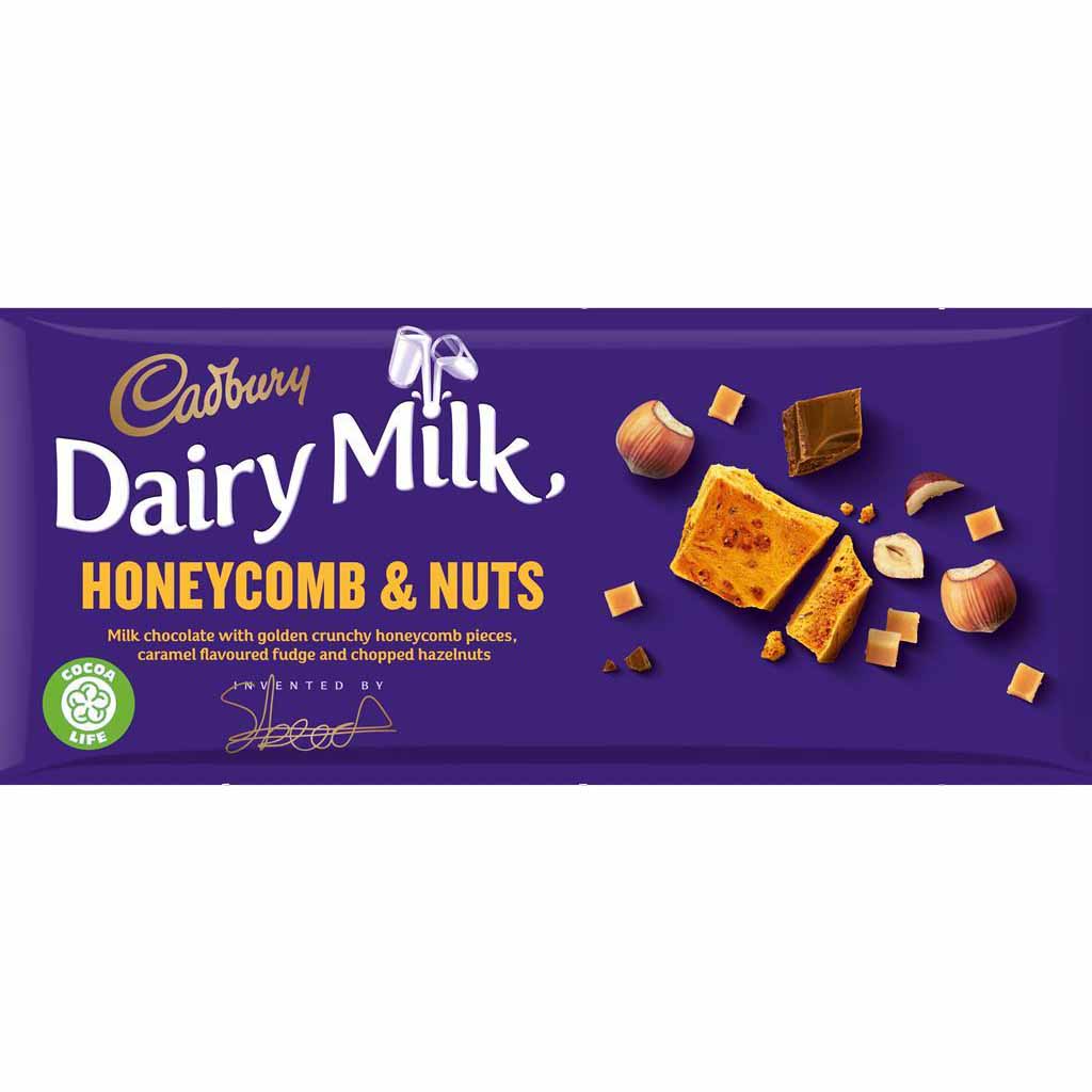 Cadbury Dairy Milk Honeycomb & Nuts Tafelschokolade 105g MHD:1.11.21