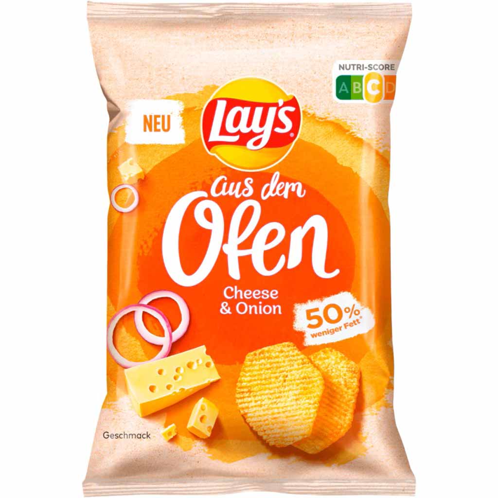 Lays aus dem Ofen Kartoffelsnack Cheese & Onion 100g MHD:12.1.25