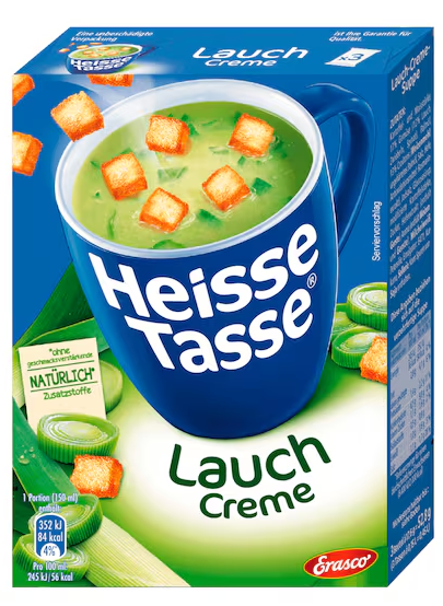 12x Erasco Heisse Tasse  Lauch Creme á 44,7g=536,4g MHD:28.10.25