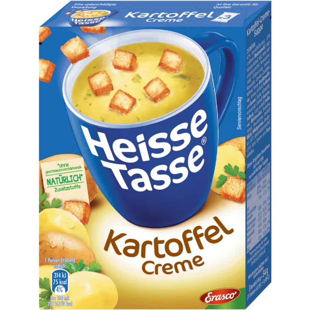 12x Erasco Heisse Tasse Kartoffelcreme á 54g=648g MHD:28.9.25
