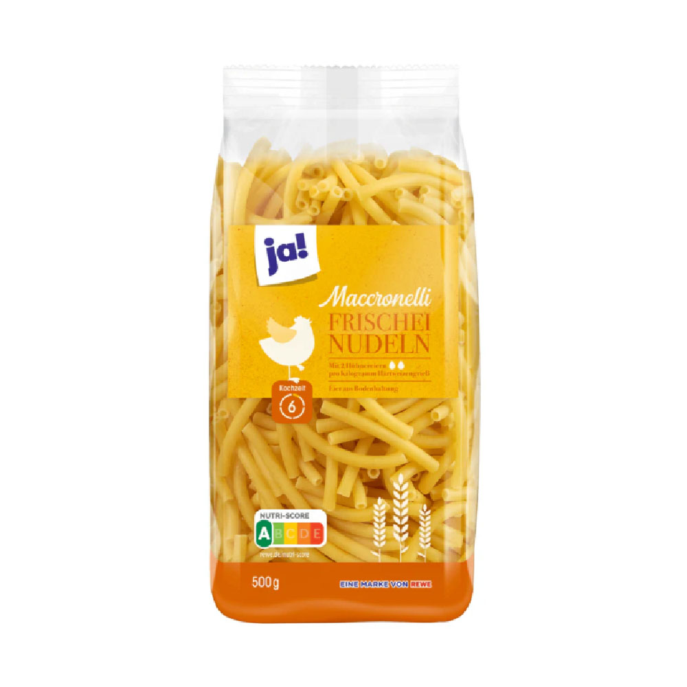 ja! Maccronelli Frischei Nudeln 500g MHD:29.4.27