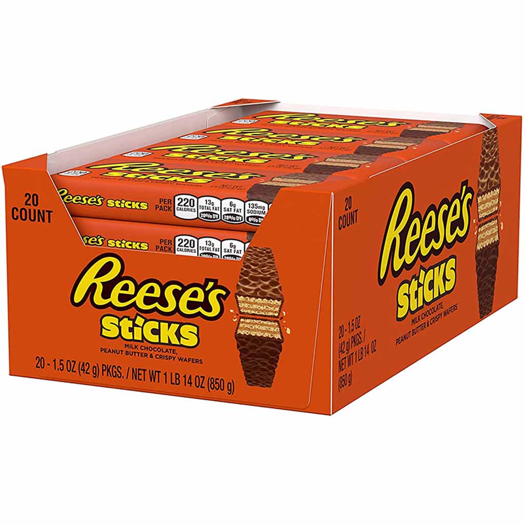 20x Reeses Sticks Doppel-Waffelriegel á 42g=840g MHD:4.5.25