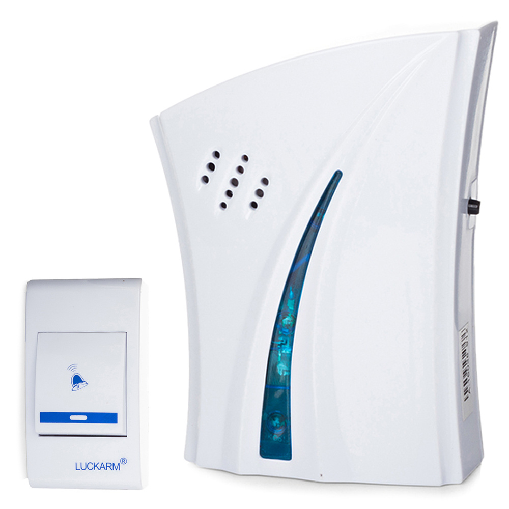 Batteriebetriebene kabellose Klingel, 1 Gong, Fernbedienung, LED