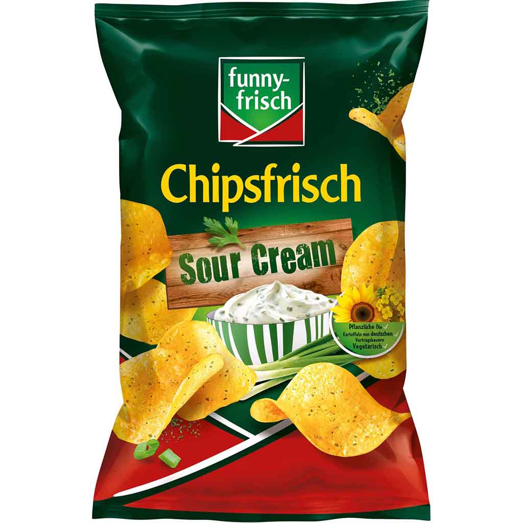 funny frisch Chipsfrisch Sour Cream 150g MHD:23.9.24
