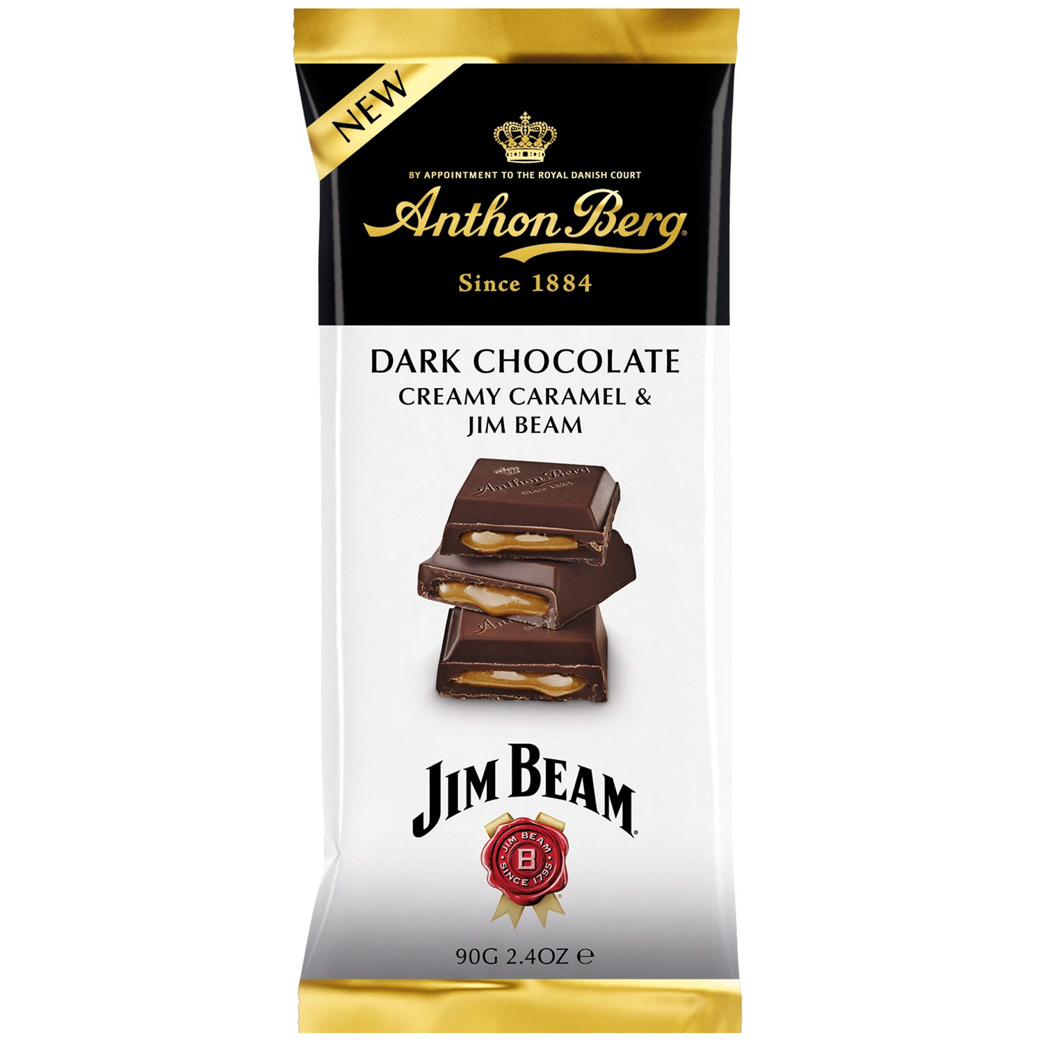 Anthon Berg Dark Chocolate Jim Beam Tafelschokolade 90g MHD:29.11.22