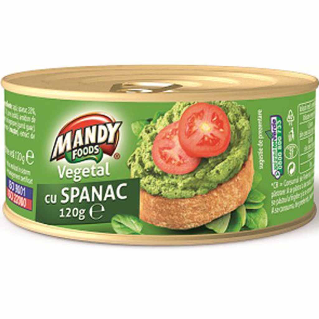 Mandy Foods Gemüsepastete mit Spinat 120g MHD:7.12.23