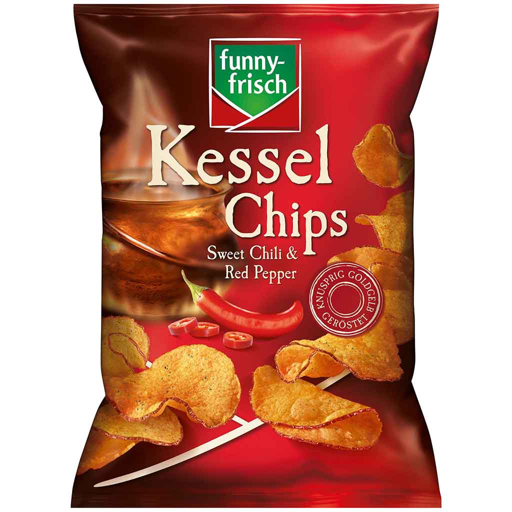 funny frisch Kessel Chips Sweet Chili & Red Pepper 120g MHD:2.9.24