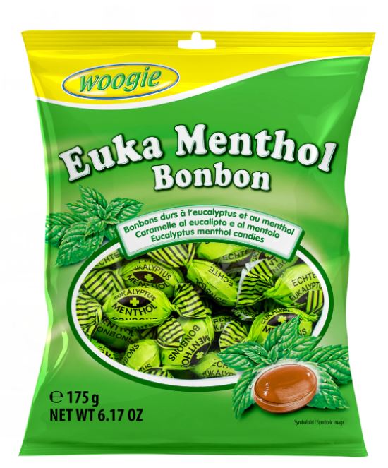 Woogie Bonbons Euka Menthol 175g MHD:1.3.27