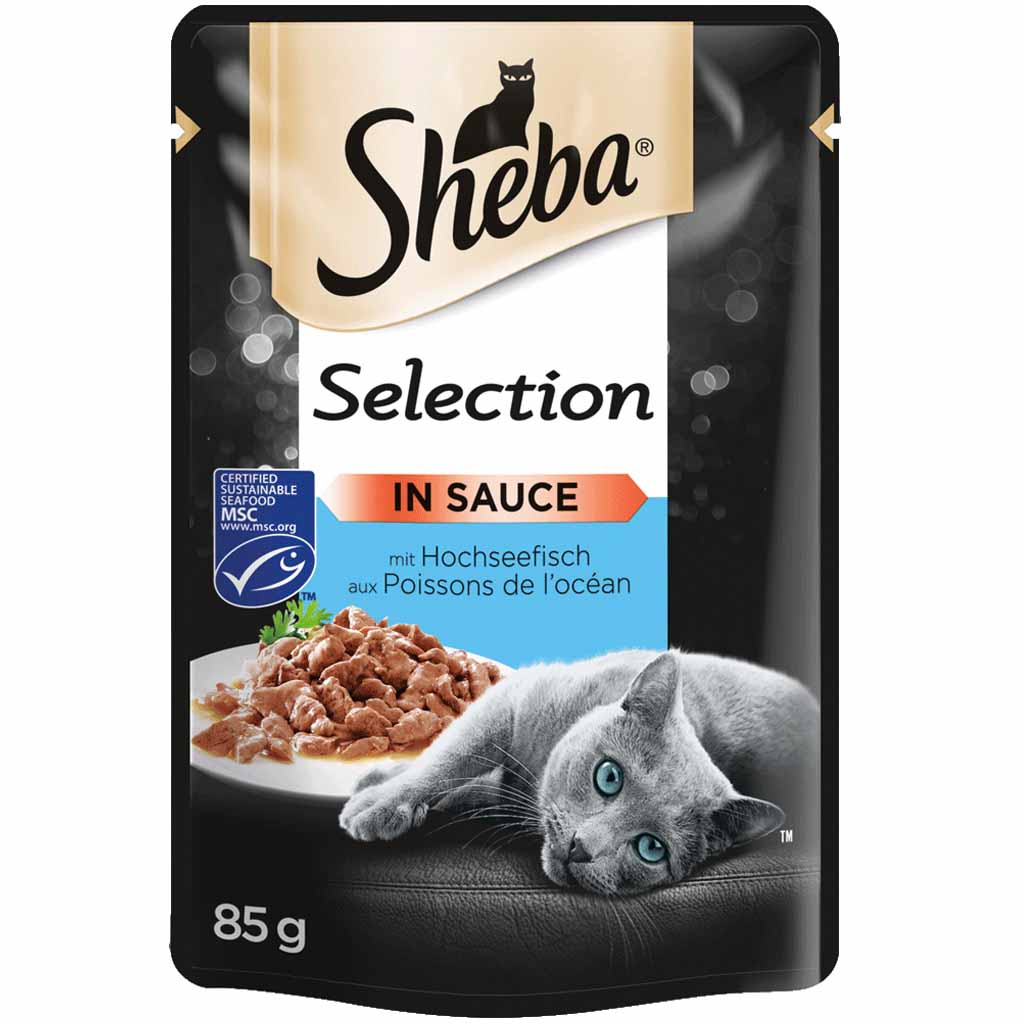 24x Sheba Selection in Sauce mit Hochseefisch á 85g=2040g MHD:17.6.23