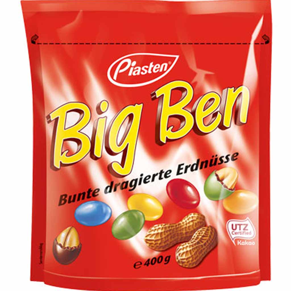 Piasten Big Ben bunte dragierte Erdnüsse 400g MHD:25.4.24