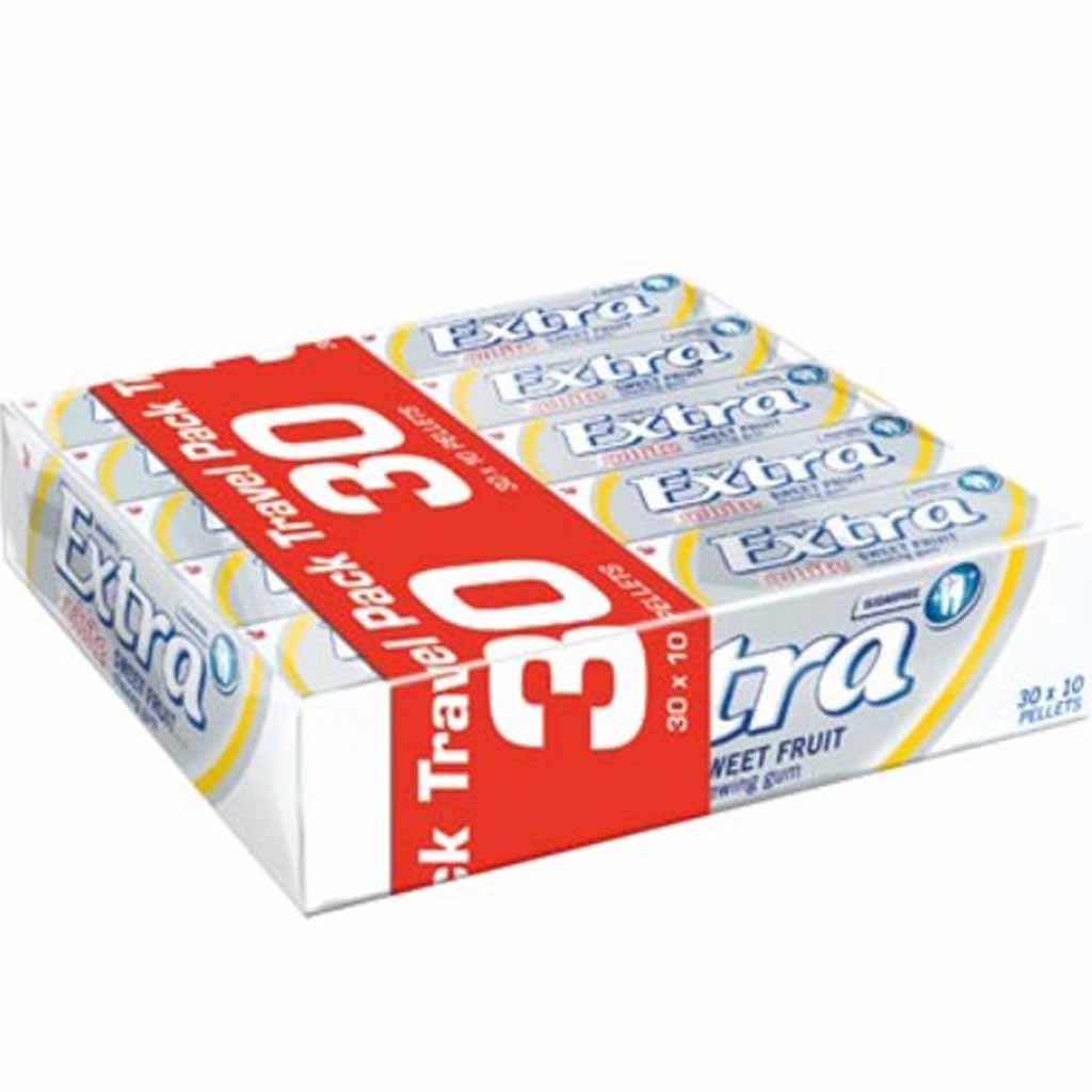 Wrigleys Extra White Sweet Fruit Kaugummi Dragees 30x14g=420g MHD:16.6.21
