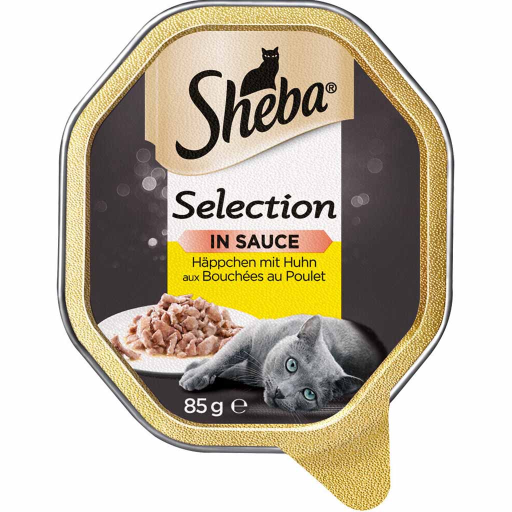 22x Sheba Selection in Sauce Häppchen mit Huhn á 85g=1870g MHD:30.11.24