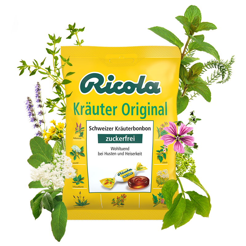 Ricola Kräuter Original Zuckerfrei, 75g Beutel MHD:30.4.25