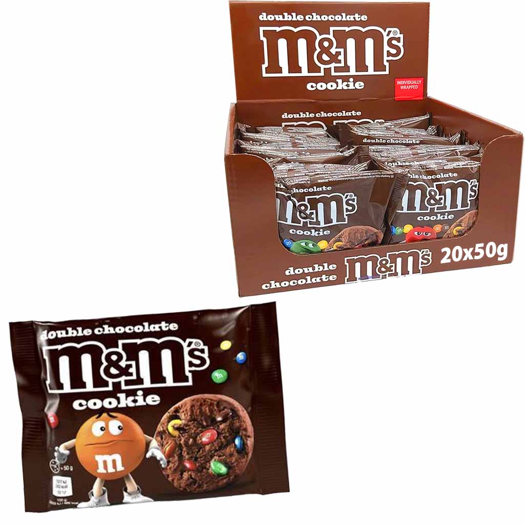 20x M&M’s Riesen Double Chocolate Cookie je 50g=1kg - 05056357912577