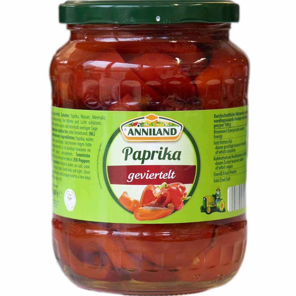 Anniland Paprika geviertelt 360g MHD:31.1.25