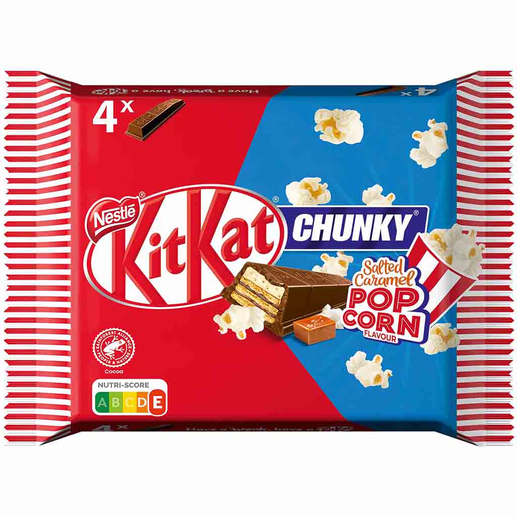 KitKat Chunky Saltet Caramel Popcorn 4er 168g MHD:28.2.23