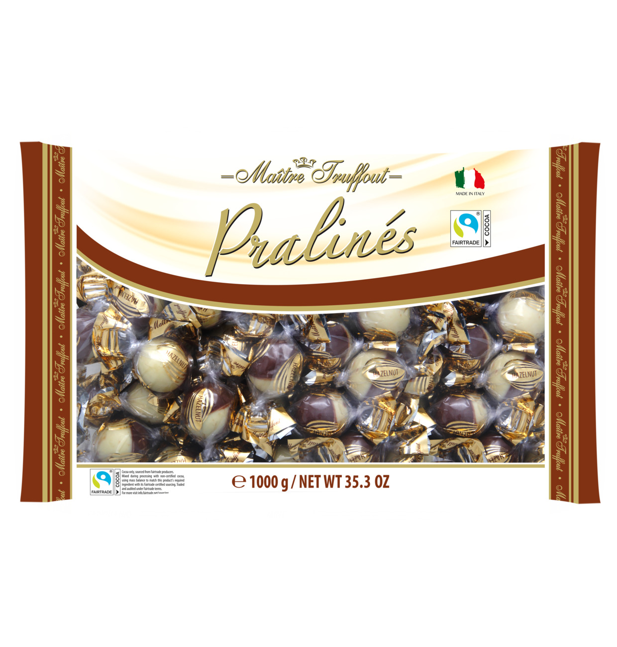 Maitre Truffout Pralinen Duo mit Haselnusscremefüllung 1kg MHD:30.11.25