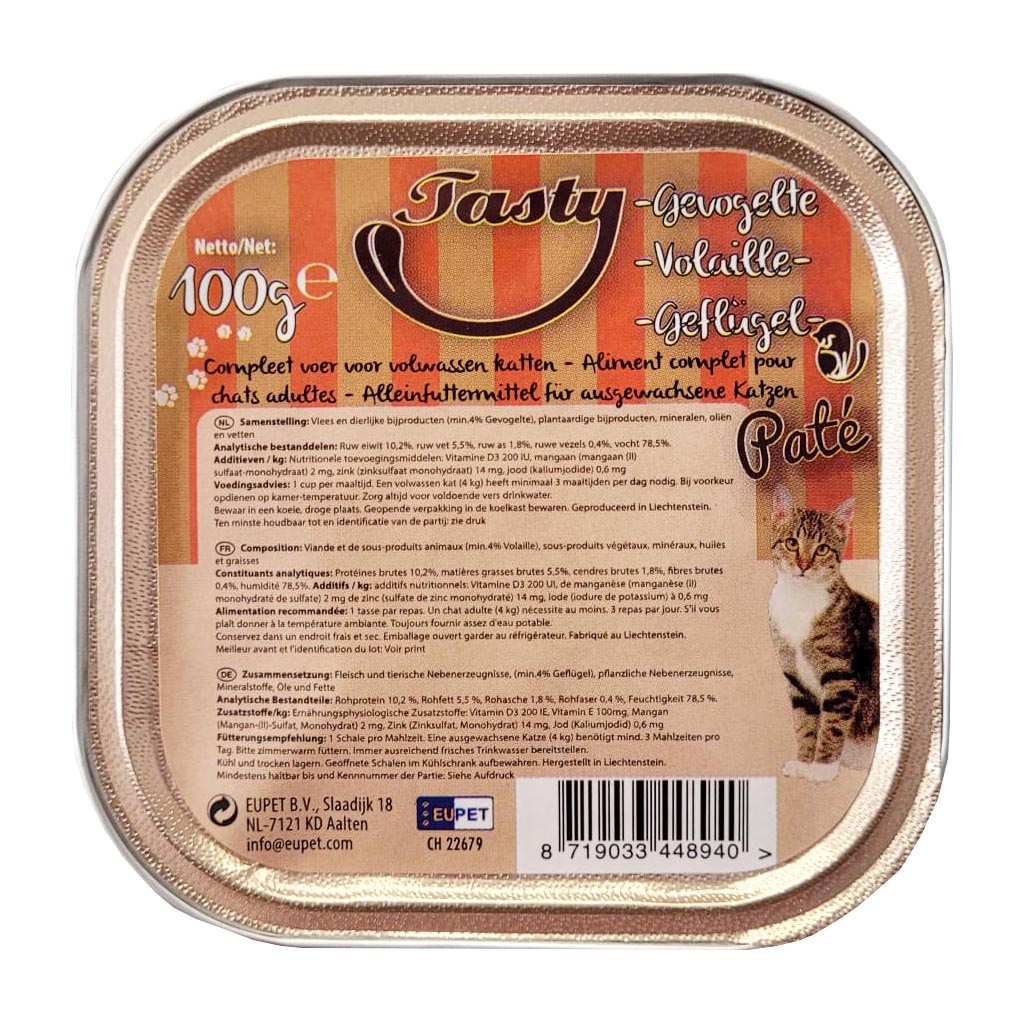 1600g Katzenfutter Tasty Geflügel (16x100g) MHD:5.7.24