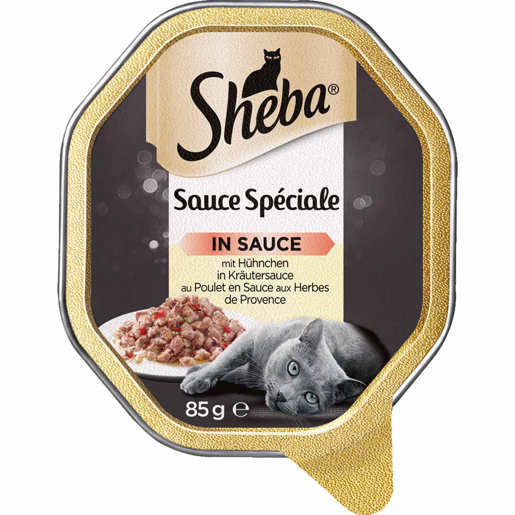 22x Sheba Sauce Speciale in Sauce mit Hühnchen in Kräutersauce á 85g=1870g MHD:12.8.24