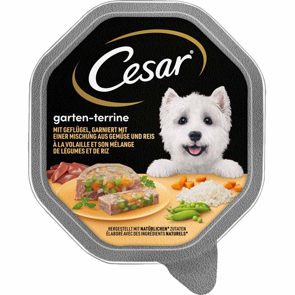 14x Cesar Garten-Terrine mit Geflügel, Gemüse und Reis á 150g=2,1kg MHD:13.12.25