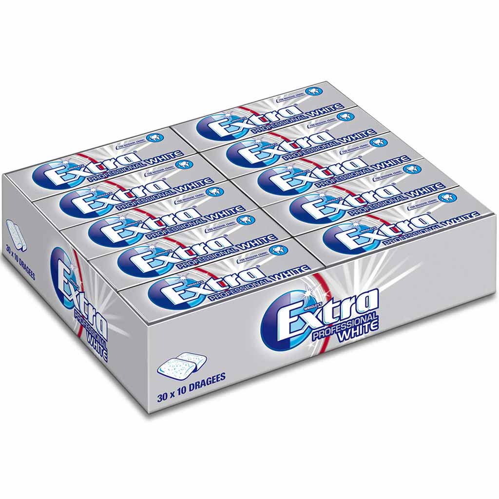 30x Wrigleys Extra Professional White 10er Dragees MHD:15.7.24