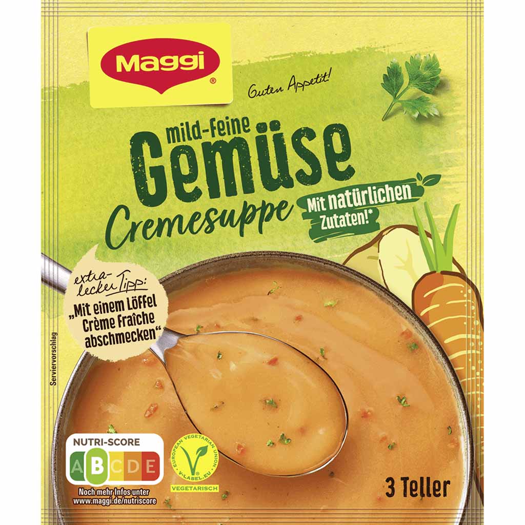 15x Maggi mild-feine Gemüse Cremesuppe 57g=855g MHD:30.11.21
