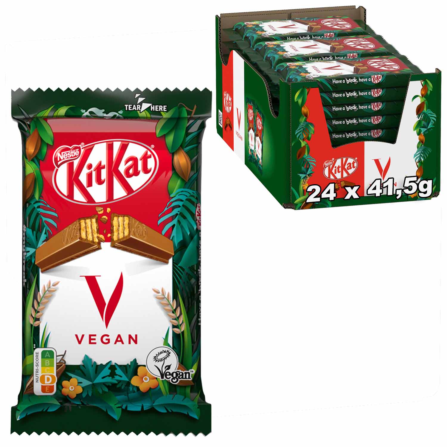 KitKat Vegan Schokolade Riegel 24x41,5g=996g EAN 8445290334473