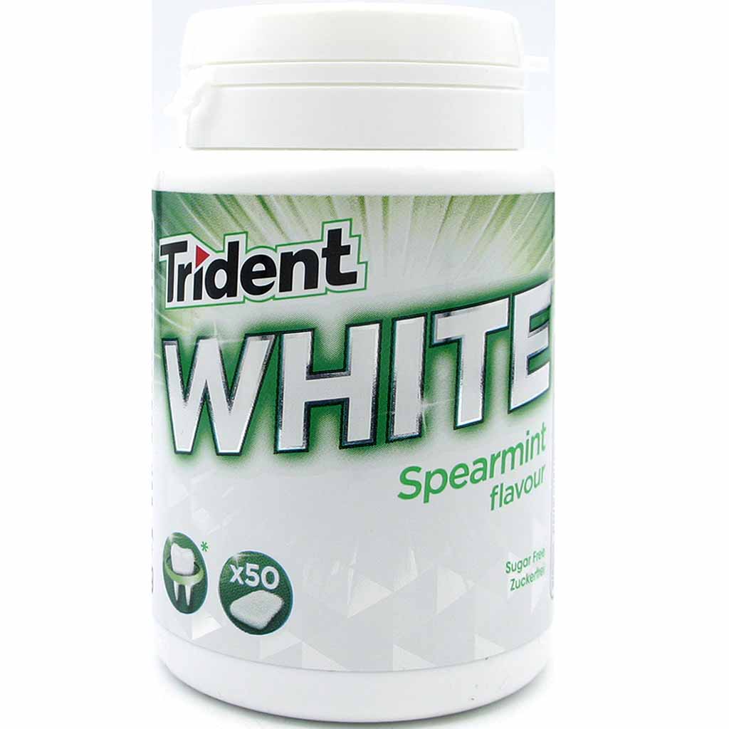 Trident White Spearmint 50 zuckerfrei Kaugummi Dragees 70g MHD:11.3.22