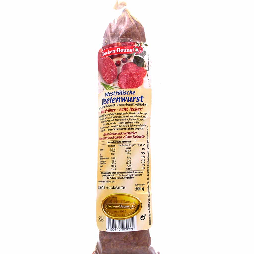 Glocken-Beune Westfälische Deelenwurst Mettwurst 500g MHD:2.10.24
